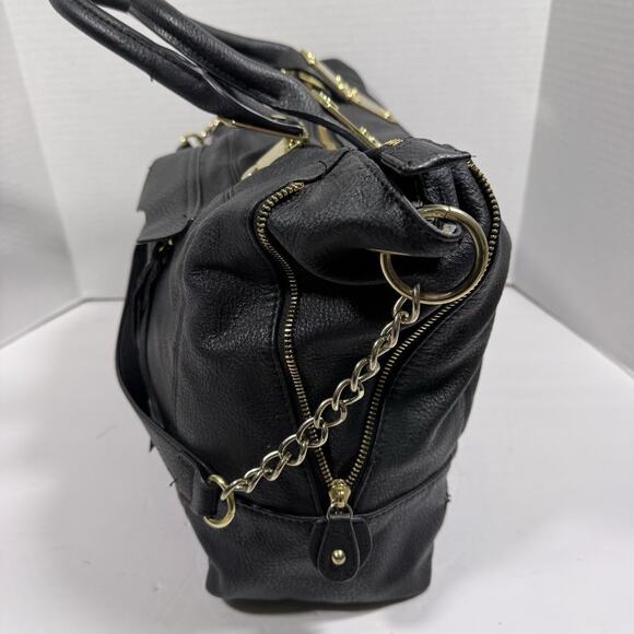 Steve Madden Large Black Satchel Purse Women's #H48-42 - Picture 4 of 12
